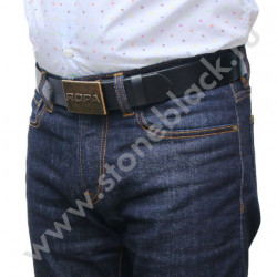 Ремень кожаный с литой пряжкой ROPA