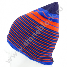 Вязаная шапка MUSTO красно-синяя