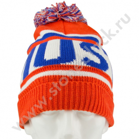 Вязаная шапка MUSTO красная