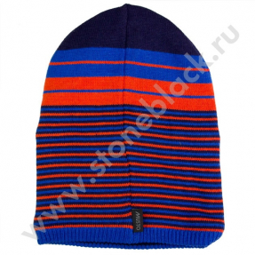 Вязаная шапка MUSTO красно-синяя
