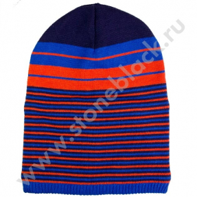 Вязаная шапка MUSTO красно-синяя