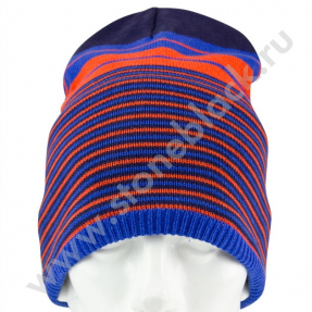 Вязаная шапка MUSTO красно-синяя