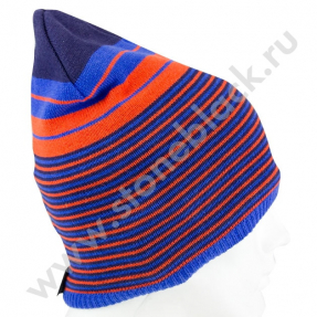 Вязаная шапка MUSTO красно-синяя