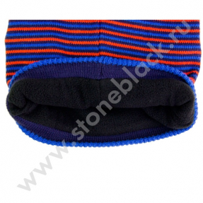 Вязаная шапка MUSTO красно-синяя