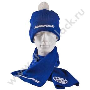 Вязаная шапка с помпоном и шарф Авиазапчасть