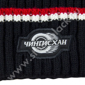Вязаная шапка ЧИНГИСХАН (черная)